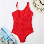 One Piece Sexy Mesh Solid Swimwear 2