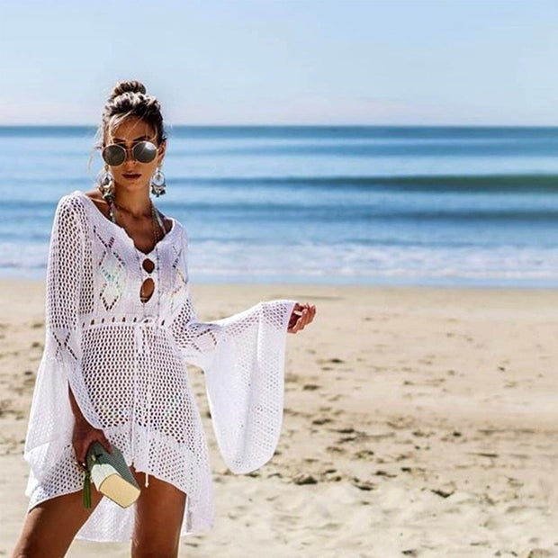 New Crochet Cover Ups Lace Hollow suit