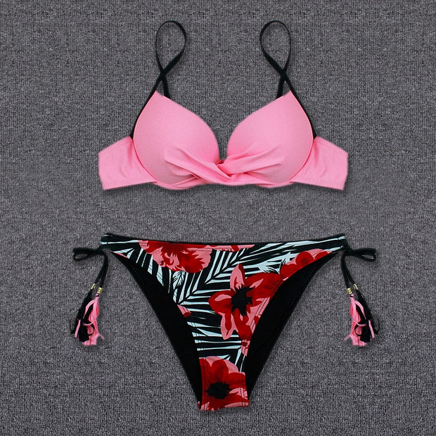 Sexy Bikini Floral Print Swimsuit