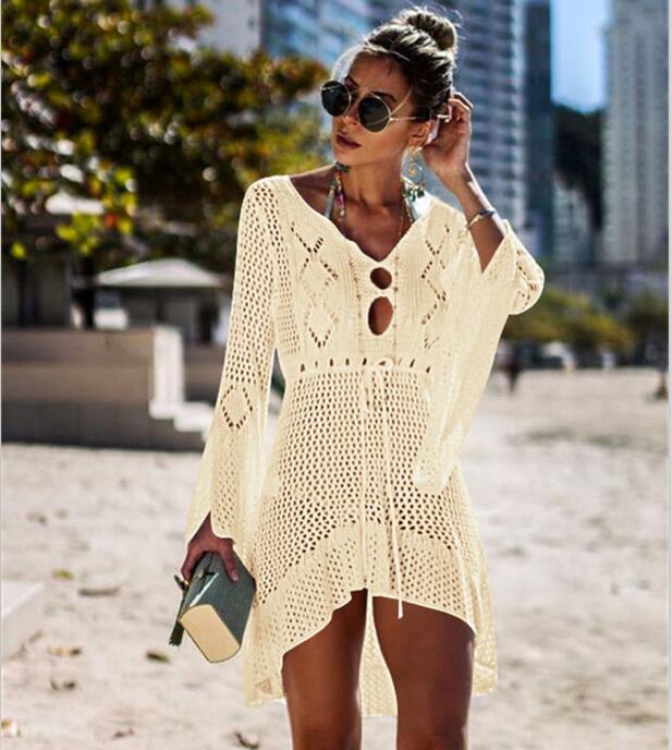 New Crochet Cover Ups Lace Hollow suit