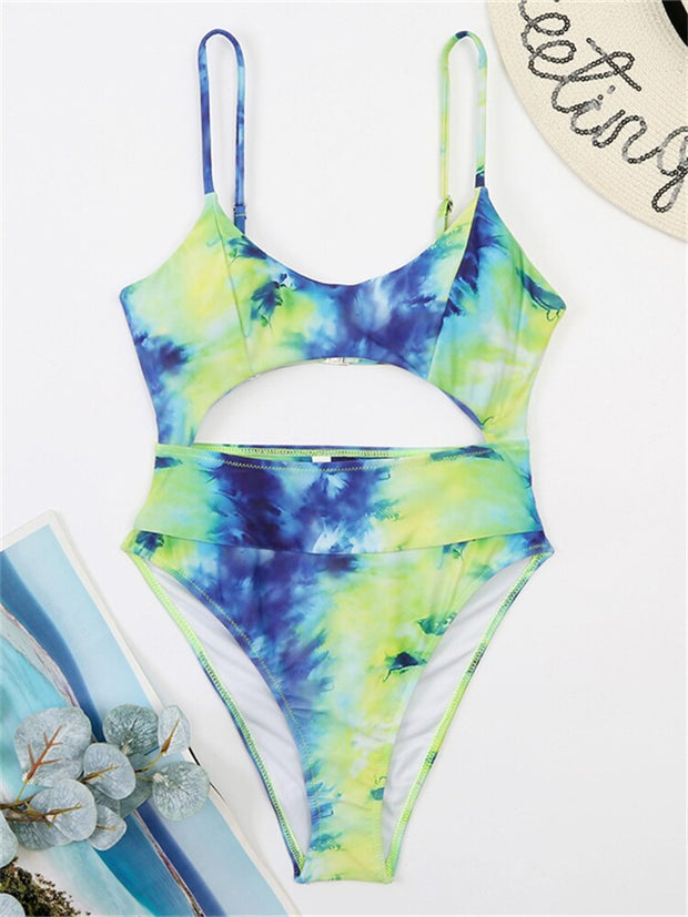 Solid Bodysuit One Shoulder Swimming Suit