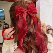 Long Ribbon Korea Hair Clip For Girls