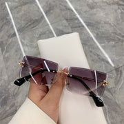 Rimless Square Frame Sunglasses